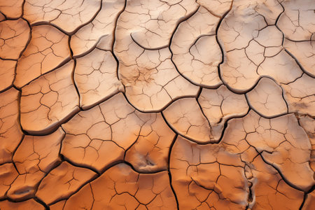 dry and cracked soil background. detailed top view.の素材