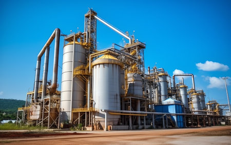 Cement factory empty and without activity due to the industrial and labor crisis during confinementの素材