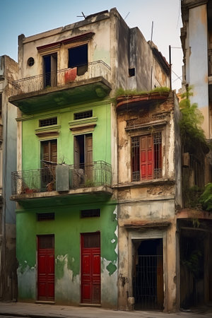 Dilapidated building in Trinidadの素材