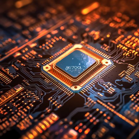 Manufacturing circuit board copper foil modern manufacturing assembly line. Digital industrial workshop. Industrial background elements.の素材