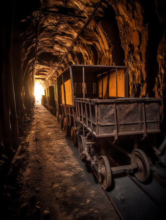 Historical area mining. Abandoned mine workshops in Spain.の素材