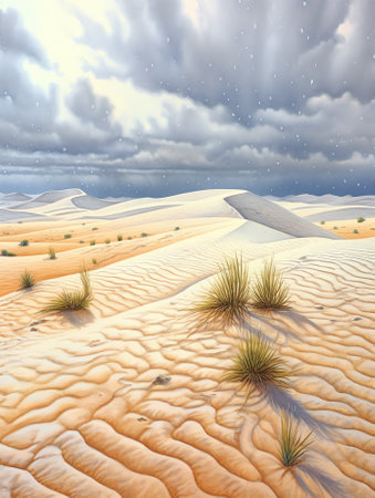 View of the white sand hillsの素材