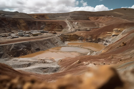 Abandoned mining pit of a slate quarry.の素材