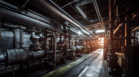 controller room in an old metallurgical factoryの素材