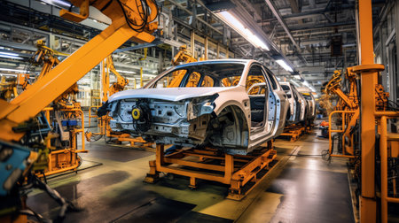 Production line of automobile industry production workshopの素材