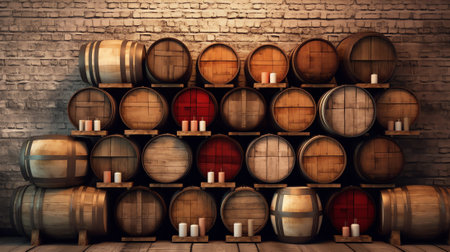 top of grunge barrels stacked in rowの素材
