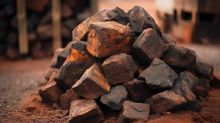 A deposit of refractory clay. A quarry for the extraction of natural resourcesの素材