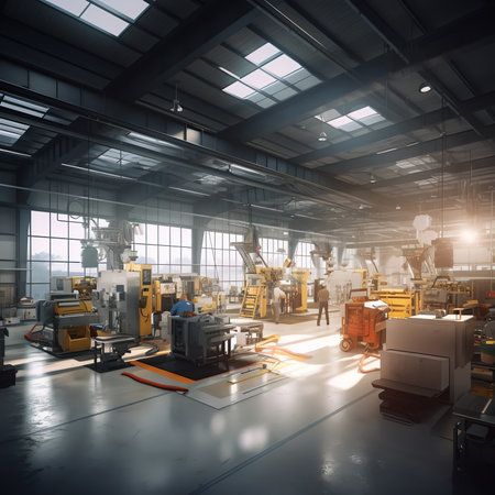 Industrial interior of a vehicle repair stationの素材