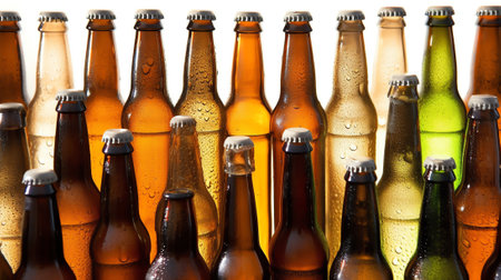 empty bottles in a rowの素材