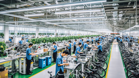 Large-scale factory machine assembly lineの素材
