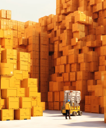 stacked pallets at a construction site, Rucphen, The Netherlands, 6 may, 2022の素材