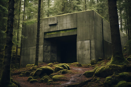 Old abandoned quarry where the forest growsの素材