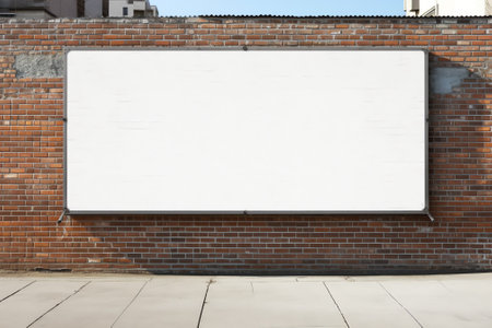 Blank white advertising banner on the fence at industrial areaの素材