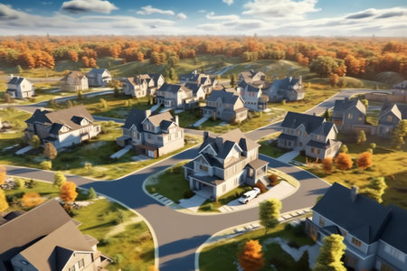 Residential area development, real estate business and property development sitesの素材