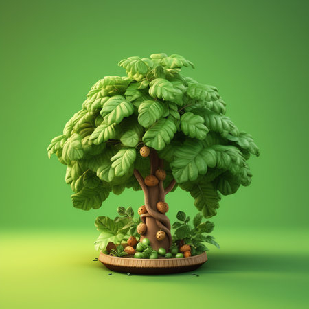 Generative AI : 3D grass liver planet isolated Realistic liver images are human green tree shapes about diseases and cirrhosisの素材
