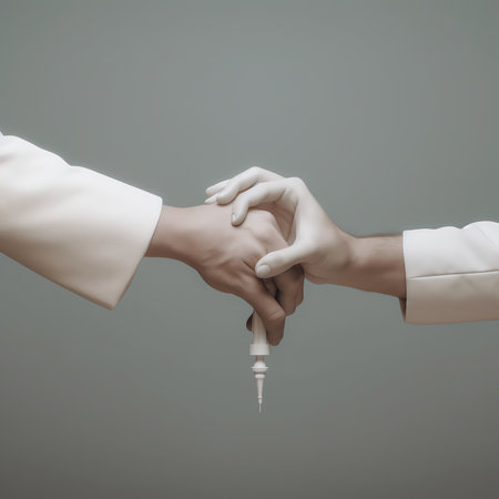 Generative AI : A dermatologist wearing gloves examines the skin of a sick patient Examination and diagnosis of skin diseasesallergies psoriasis eczema dermatitisの素材