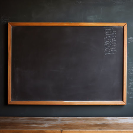 Generative AI : A washed school or university blackboardの素材