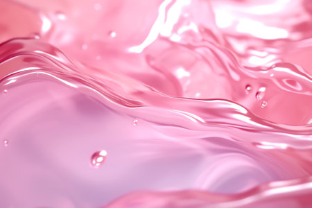 Generative AI : Abstract summer banner background Transparent pink clear water surface texture with ripples splashes Water wave in sunlight copy space top view Cosmetics moisturizeの素材
