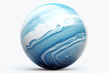 Generative AI : Abstract reservoir of water in the form of a sphere isolated on a white backgroundの素材