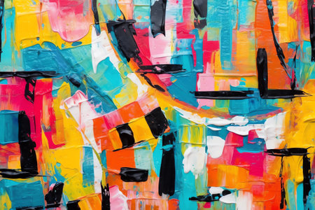 Generative AI : Abstract acrylic painting on canvasの素材