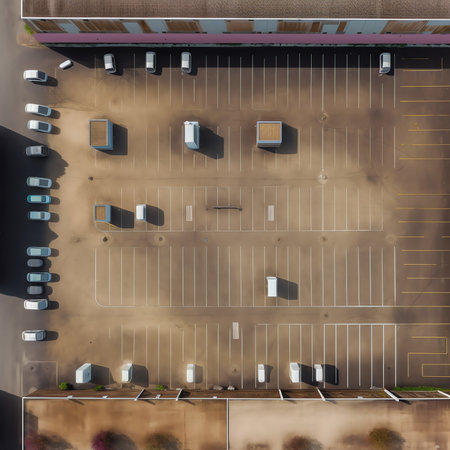 Generative AI : Aerial view of a multipurpose inside sports court No personsの素材