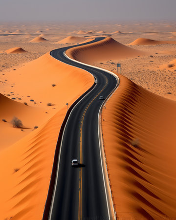 Generative AI : Amazing highway of UAE Sharjah Khorfkhan roadの素材