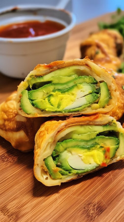 Generative AI : Avocado Egg Boats with bacon Low carb high fat breakfastの素材