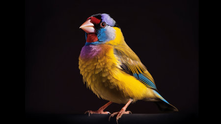 Generative AI : Beautiful multi colored Gouldian finch bird from Australiaの素材