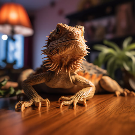 Generative AI : Bearded Dragon Eating a Hornwormの素材