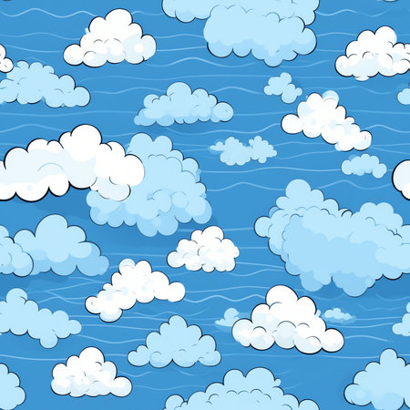 Generative AI : Blue sky background with cloudsの素材