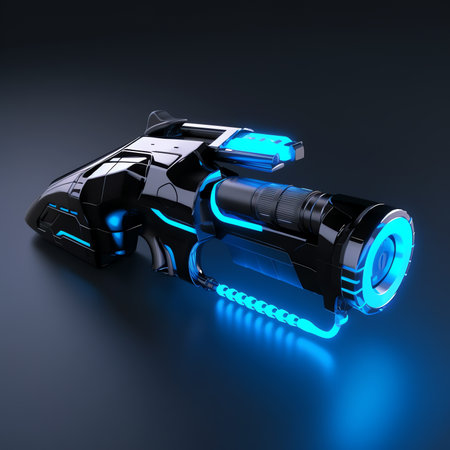 Generative AI : Blue color Laser CNC cut of metal with light spark technology modern industrialの素材