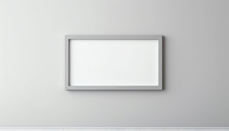 Generative AI : Blank picture frame mockup on a wall Horizontal orientation Artwork template in interior designの素材