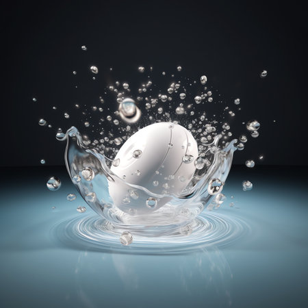 Generative AI : Blur Defocus Image of Water hit wall ground explode into drop droplet Amount Water attack impact and fluttering in air explosion Stop motion freeze shot Splash Wateの素材