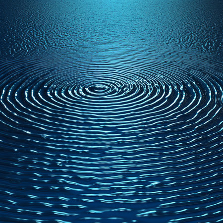 Generative AI : Blue water texture surface with rings ripples Spa concept backgroundの素材
