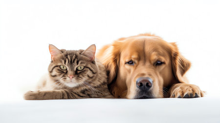 Generative AI : British cat and Golden Retrieverの素材