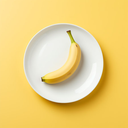 Generative AI : Bowls with banana puree on white table Baby foodの素材