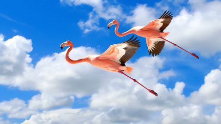 Generative AI : Caribbean flamingosの素材