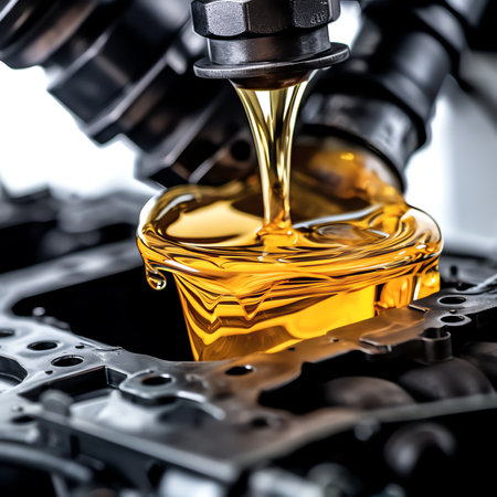 Generative AI : Closeup of an open fuel cars motor at a mechanicの素材