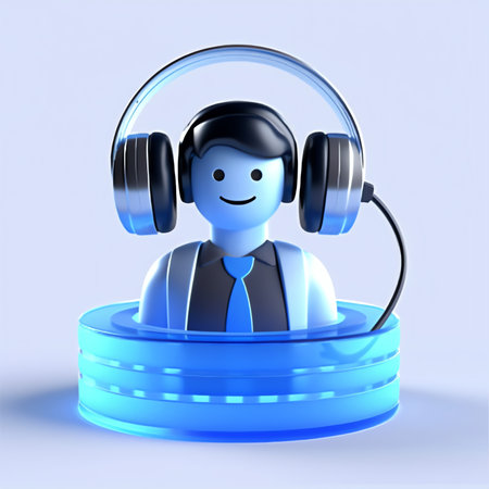 Generative AI : Communication support call center and customer service help desk VOIP headset for customer service support call center conceptの素材