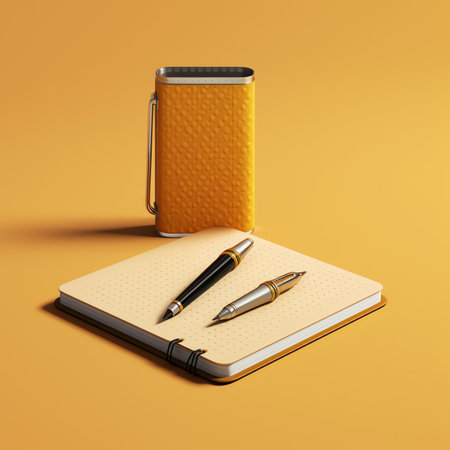 Generative AI : Copybook with maths formulas and pen on beige backgroundの素材