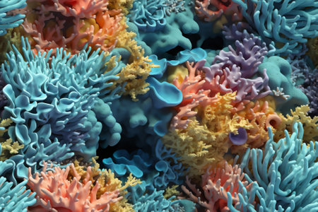Generative AI : Coral texture underwater Coral reef texture Tropical waters Marine lifeの素材