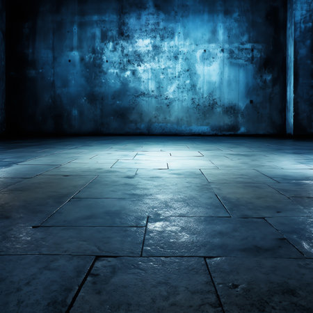 Generative AI : Dark Concrete Runway Street Floor with Night Sky Horizonの素材