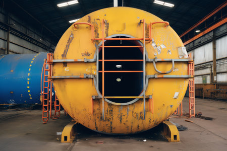 Generative AI : Detail of rotating boat lifting wheel at Falkirk in central Scotlandの素材