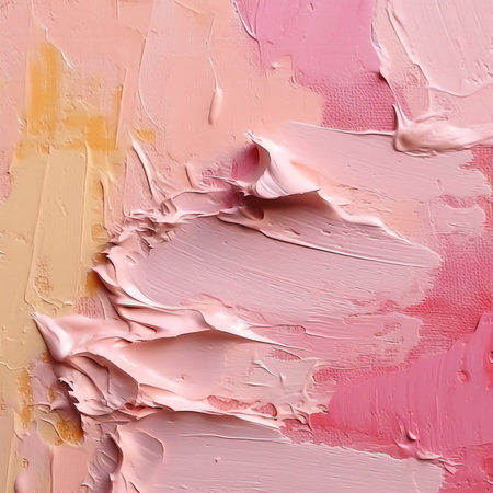 Generative AI : Detail of oil painted canvas in pink tonesの素材
