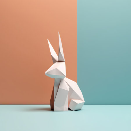 Generative AI : Easter bunny paper gift egg wrapping diy idea Minimal easter conceptの素材