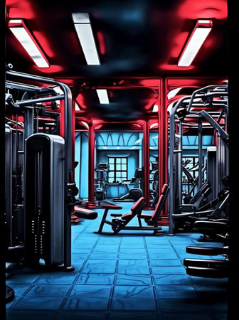 Generative AI : Gym background pictures can be used for gym advertisements and other fitness advertisements Fitness background pictures are used to attract customers to the gym asの素材