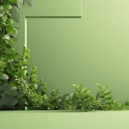 Generative AI : Herb wall plant wall natural green wallpaper and background nature wall Nature background of green forestの素材