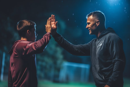 Generative AI : High Five line after a childs soccer game Instagram effectの素材