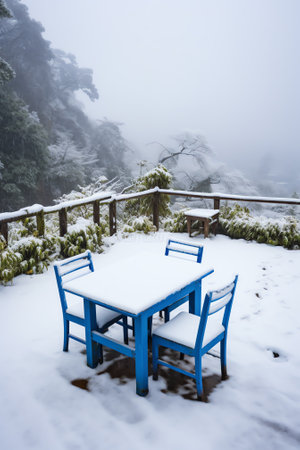 Generative AI : Kuari pass A famous winter snow trek in Himalayas in Uttarakhand State of Indiaの素材