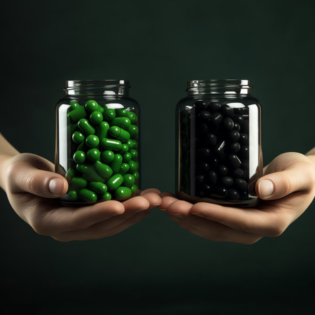 Generative AI : Medicine herb in hand and waterAlternative MedicineHerbal supplement pilleating healthyの素材